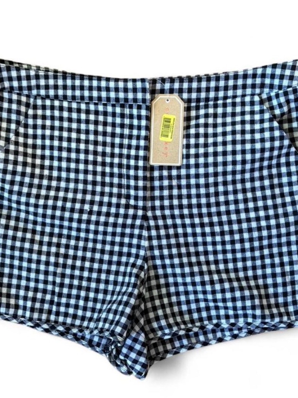 NWT Copper Key black & white gingham shorts with pockets